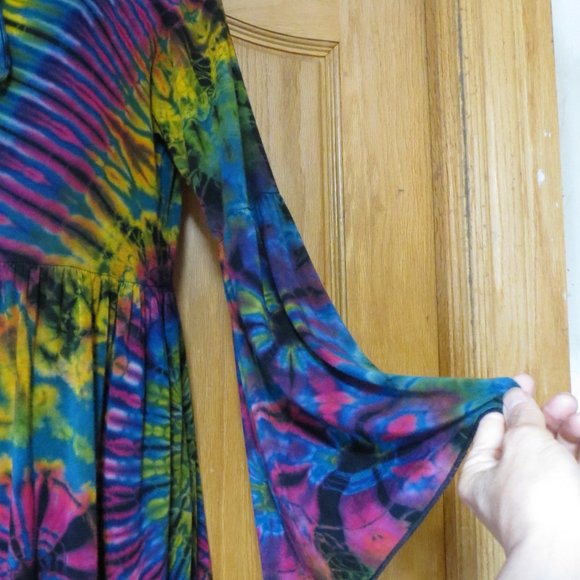 Tie Dye Mini dress or Blouse long bell sleeves - Picture 15 of 16